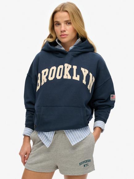 Superdry Athletic Essentials Relaxed Hoodie, Richest Navy