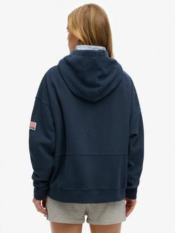 Superdry Athletic Essentials Relaxed Hoodie - view 2, Richest Navy