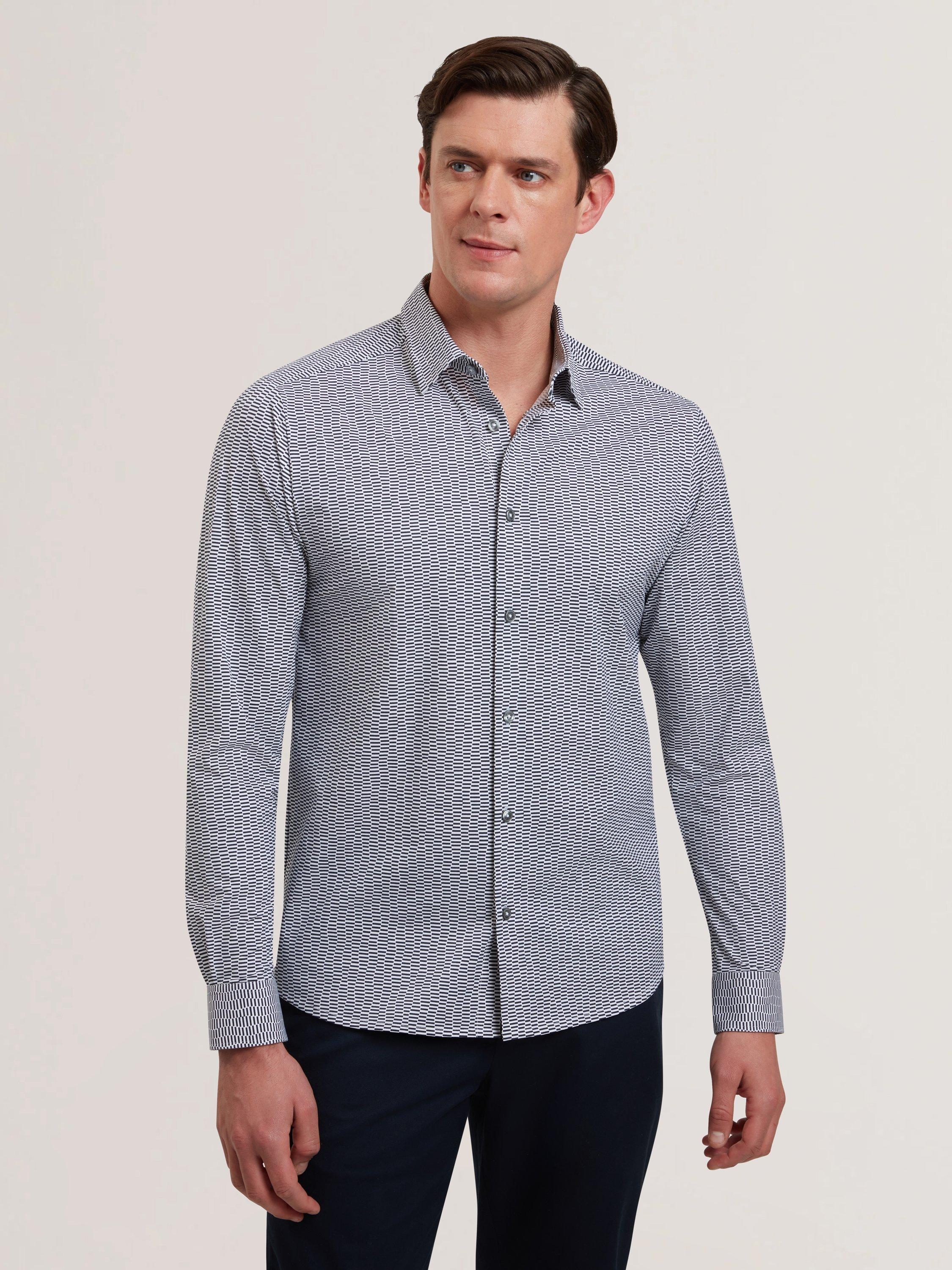 Product image 1 of 6, which shows Ted Baker Printed Cotton Blend Shirt, Black, L