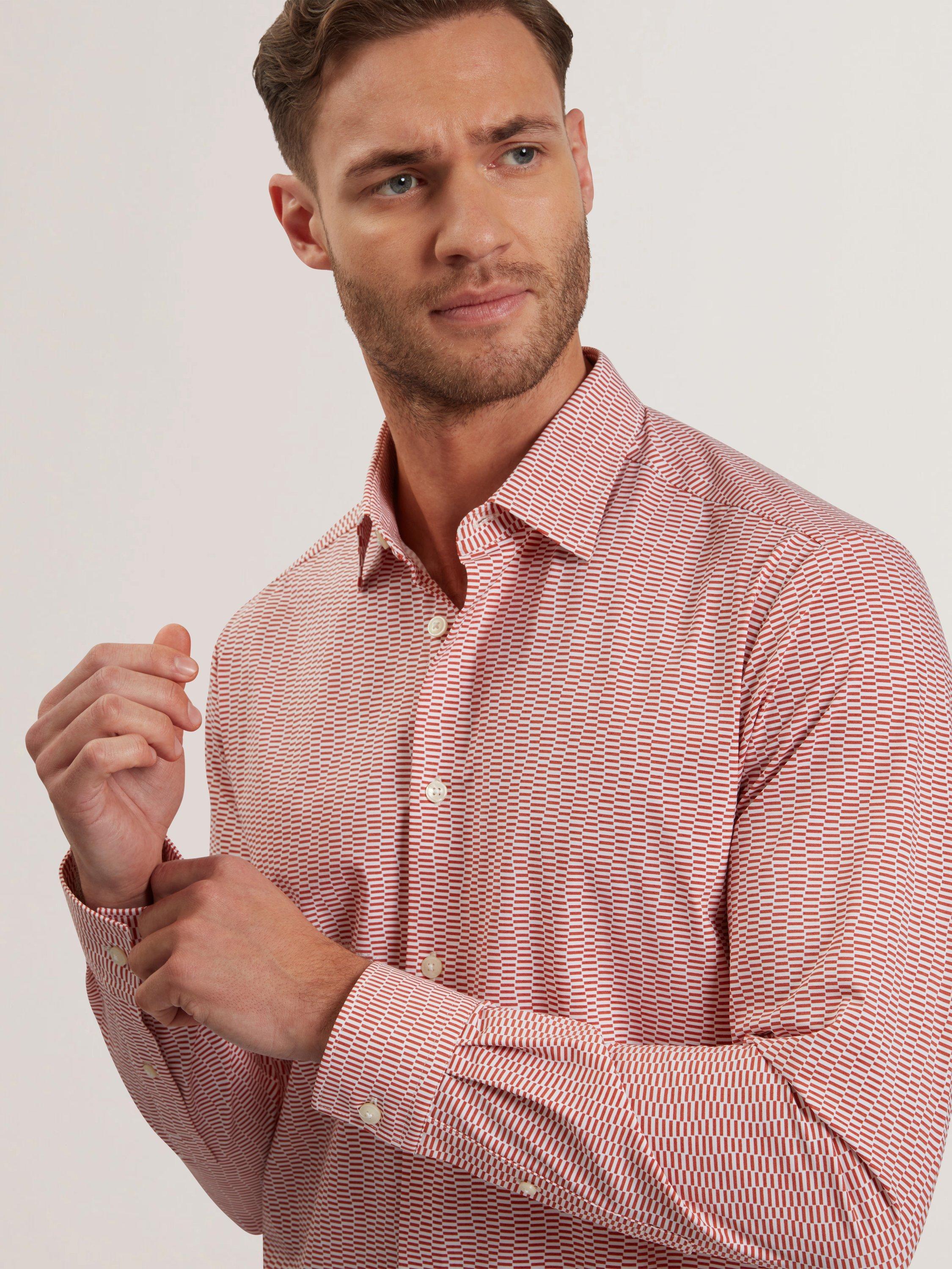 Product image 3 of 6, which shows Ted Baker Printed Cotton Blend Shirt, Brt Orange, L