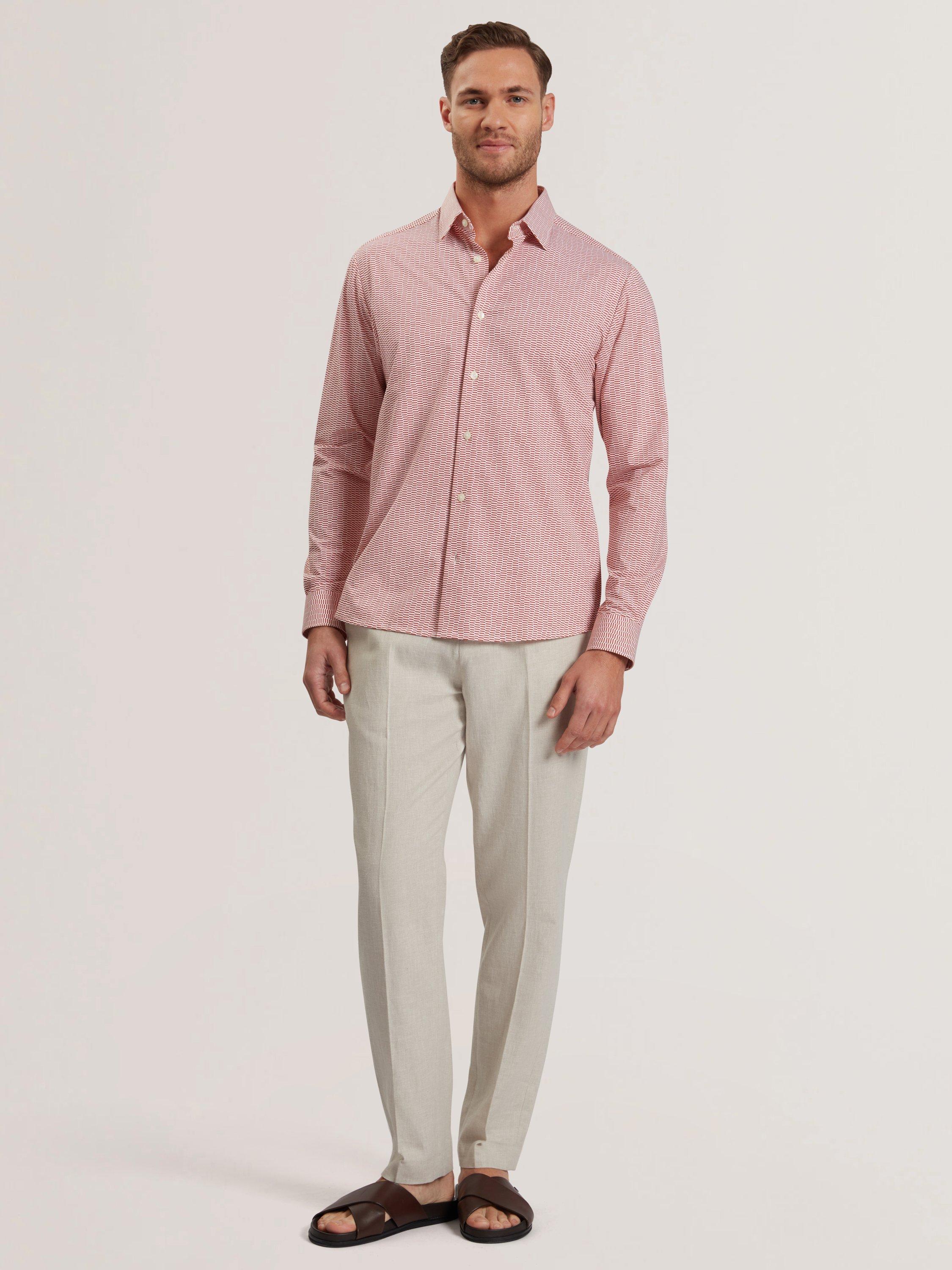 Product image 4 of 6, which shows Ted Baker Printed Cotton Blend Shirt, Brt Orange, L