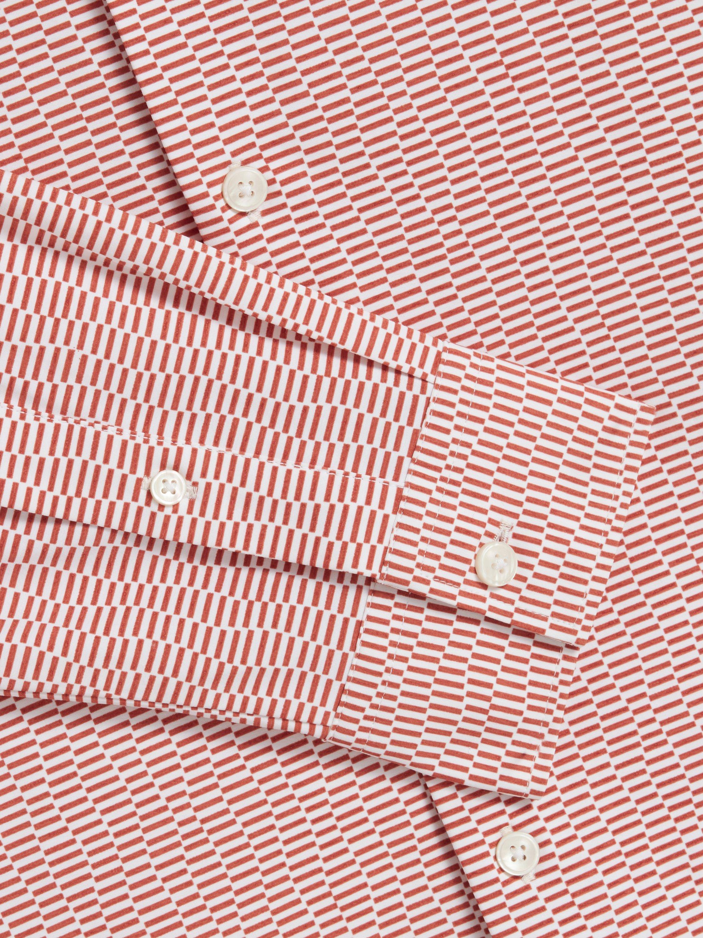 Product image 5 of 6, which shows Ted Baker Printed Cotton Blend Shirt, Brt Orange, L
