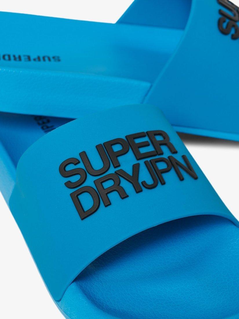 Product image 2 of 6, which shows Superdry Sportswear Logo Pool Sliders, Hawaii Blue, 6-7