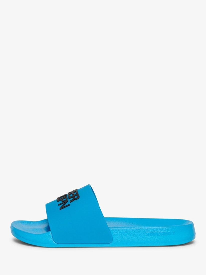Product image 3 of 6, which shows Superdry Sportswear Logo Pool Sliders, Hawaii Blue, 6-7