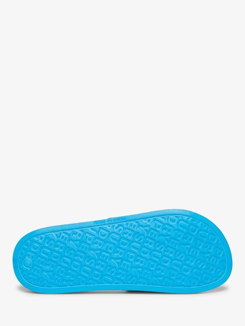 Product image 4 of 6, which shows Superdry Sportswear Logo Pool Sliders, Hawaii Blue, 6-7