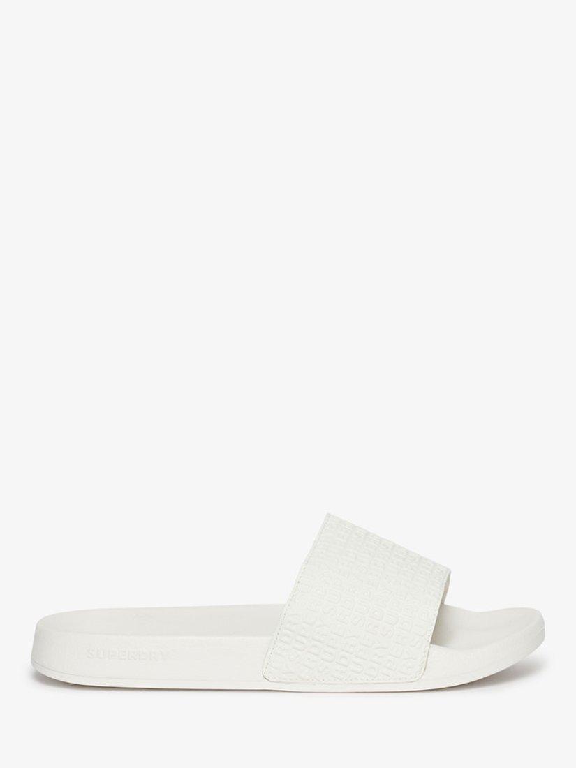 Superdry All Over Print Embossed Pool Sliders, Optic