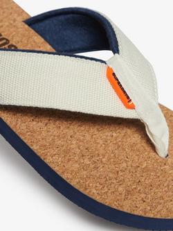 Superdry Cork Graphic Flip Flops - view 2, Bone White