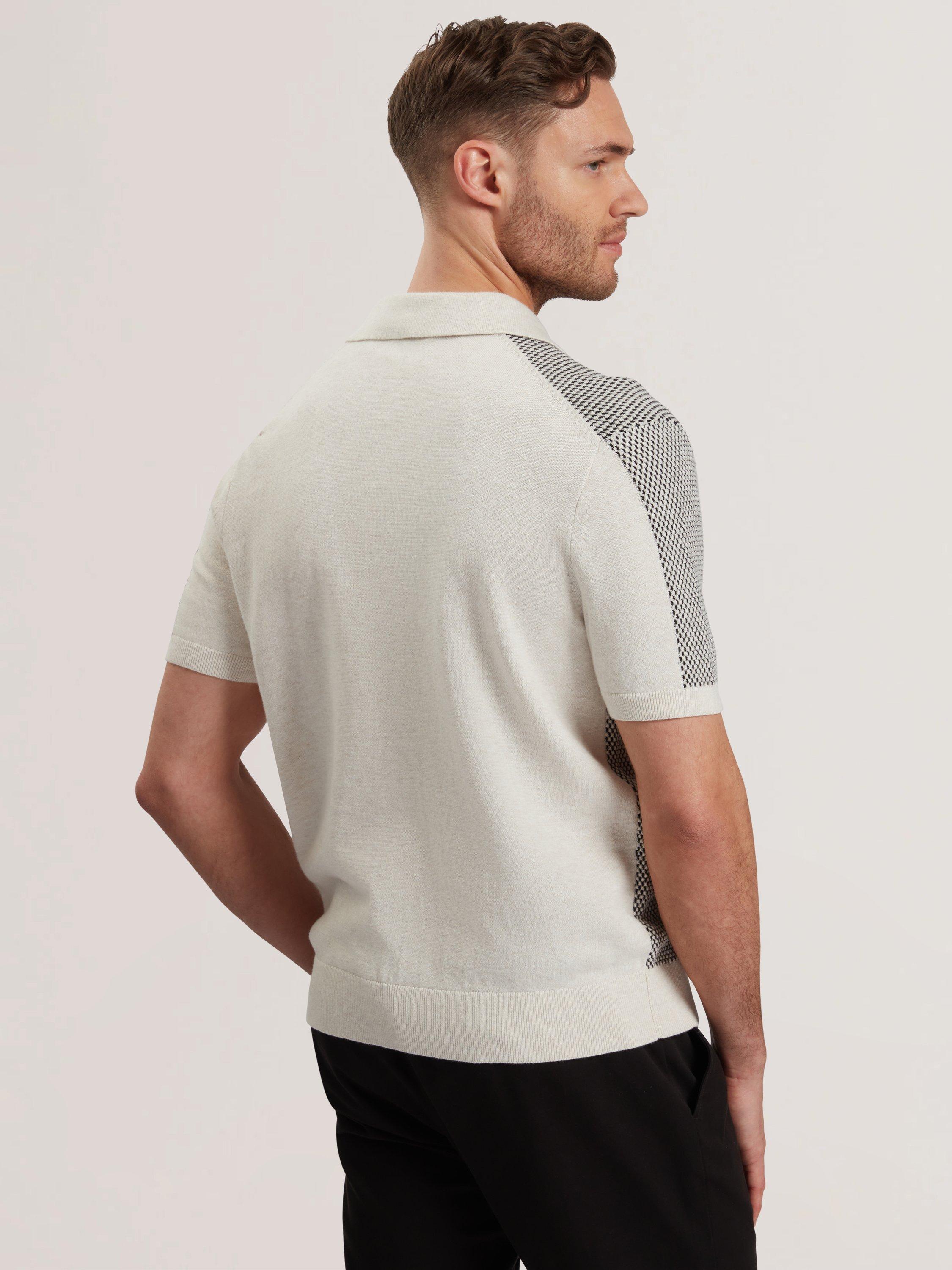 Product image 2 of 6, which shows Ted Baker Gregy Cotton Regular Fit Short Sleeve Polo Shirt, Natural, XS