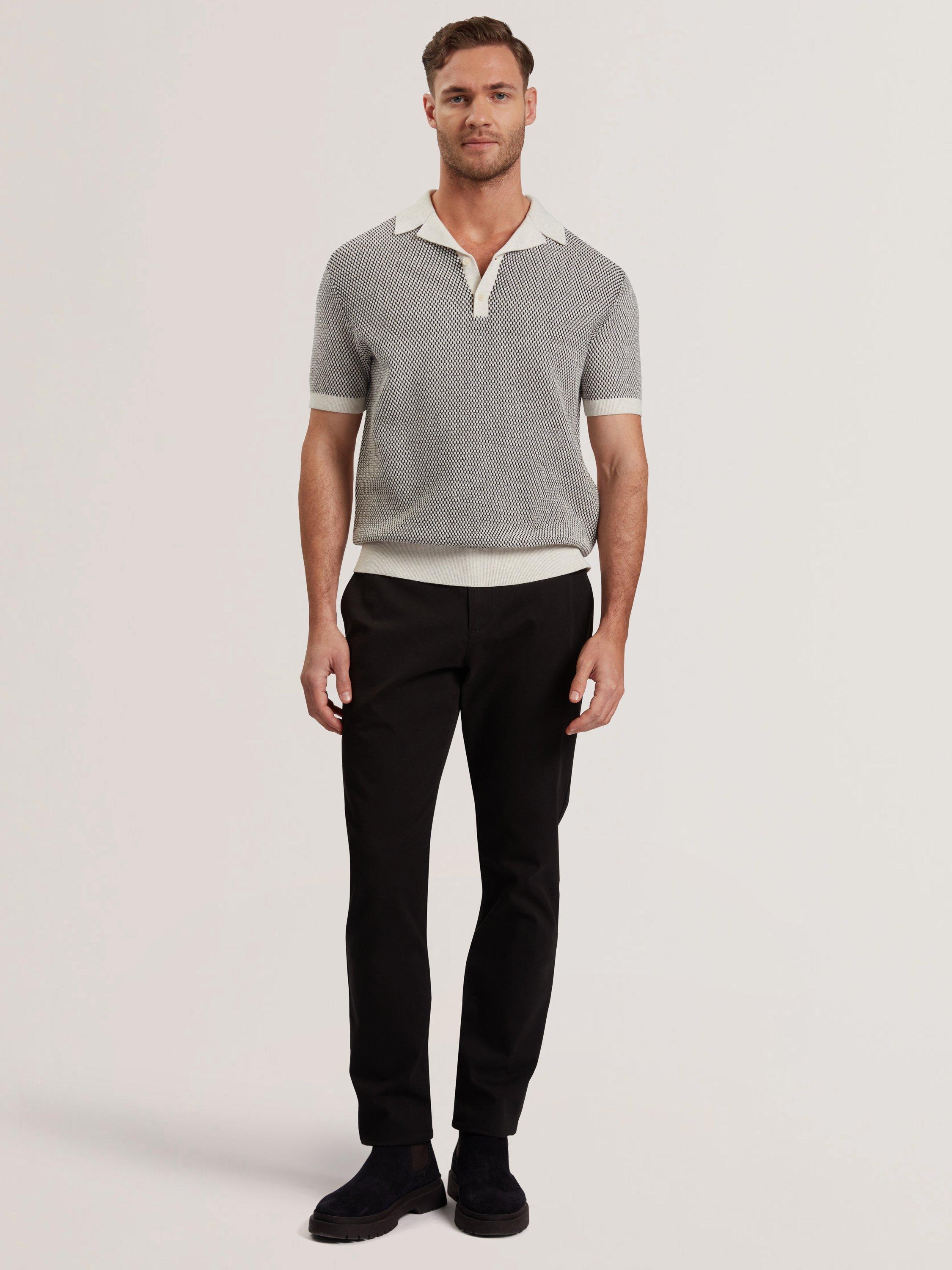 Product image 4 of 6, which shows Ted Baker Gregy Cotton Regular Fit Short Sleeve Polo Shirt, Natural, XS