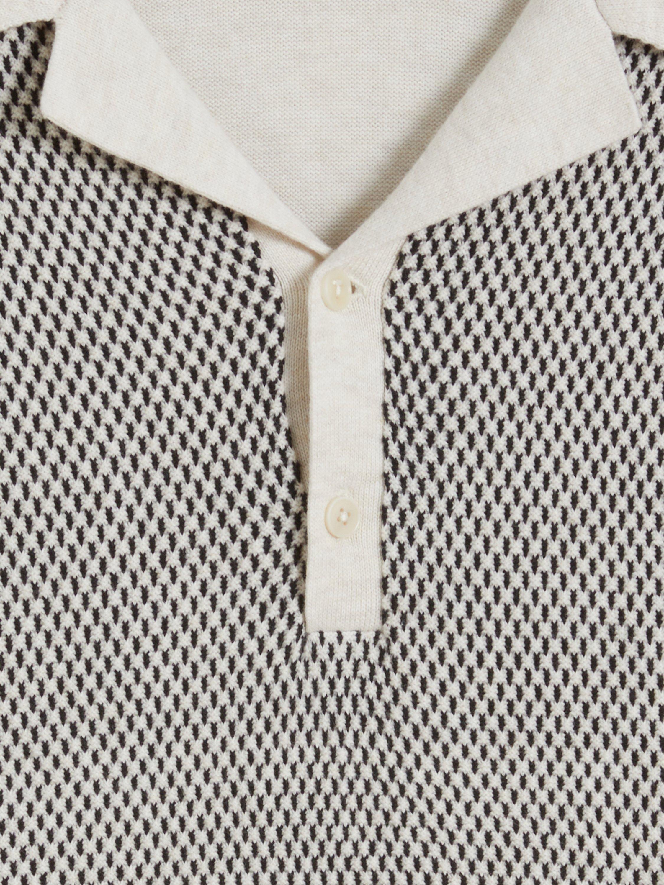 Product image 5 of 6, which shows Ted Baker Gregy Cotton Regular Fit Short Sleeve Polo Shirt, Natural, XS