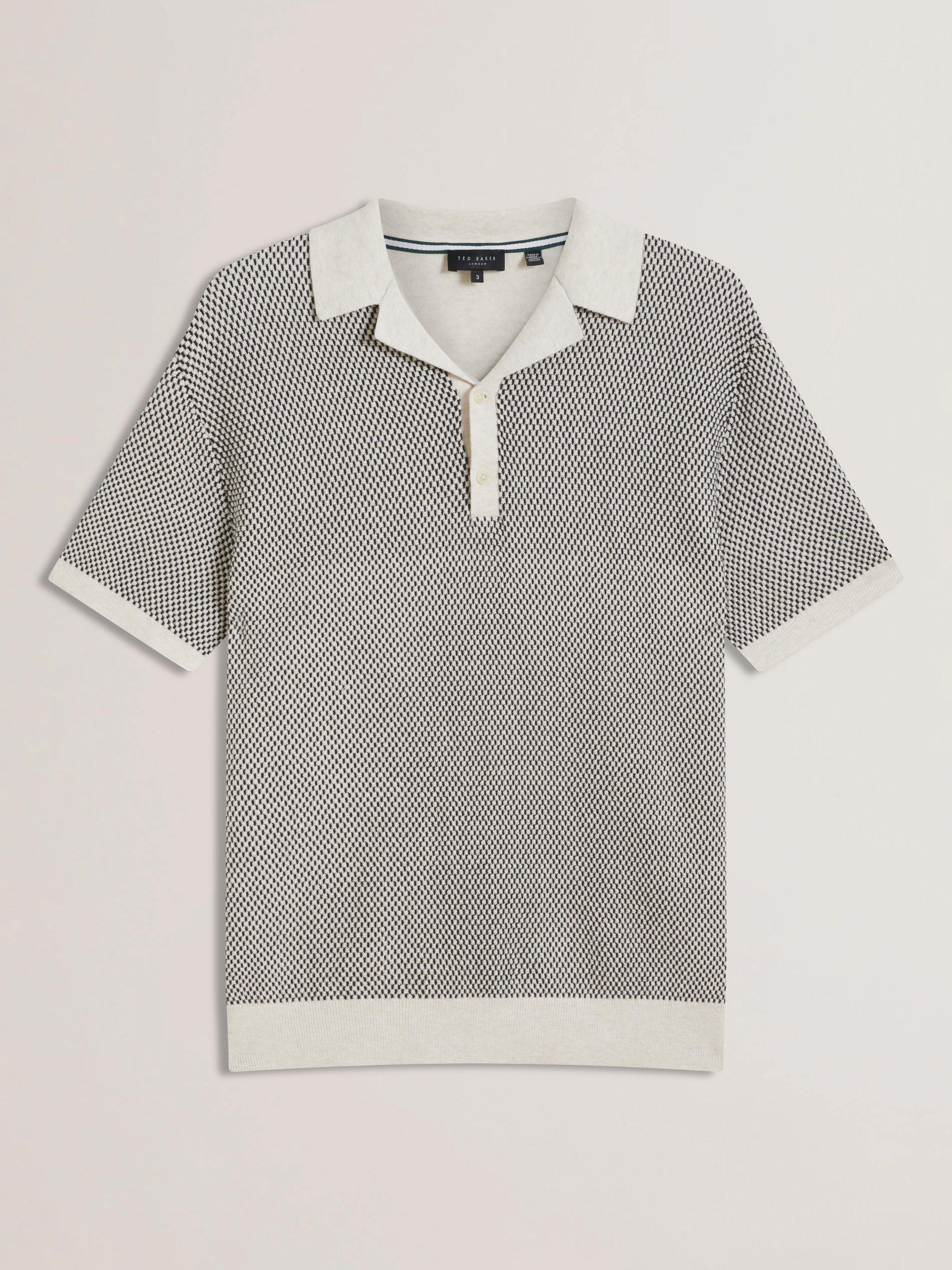 Product image 6 of 6, which shows Ted Baker Gregy Cotton Regular Fit Short Sleeve Polo Shirt, Natural, XS