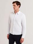 Ted Baker Luckey Regular Fit Pique Cotton Jersey Shirt, White