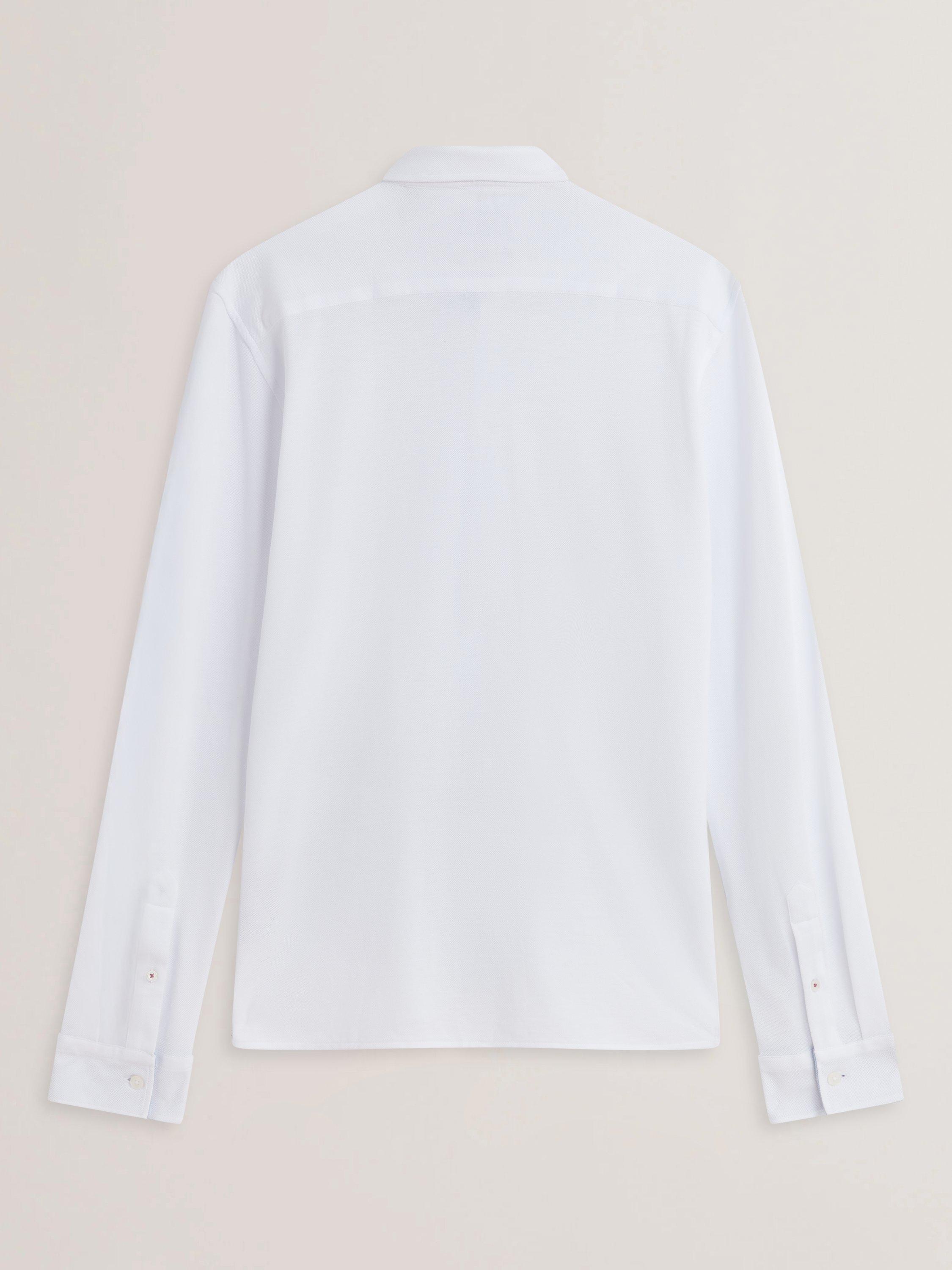 Product image 6 of 6, which shows Ted Baker Luckey Regular Fit Pique Cotton Jersey Shirt, White, XS