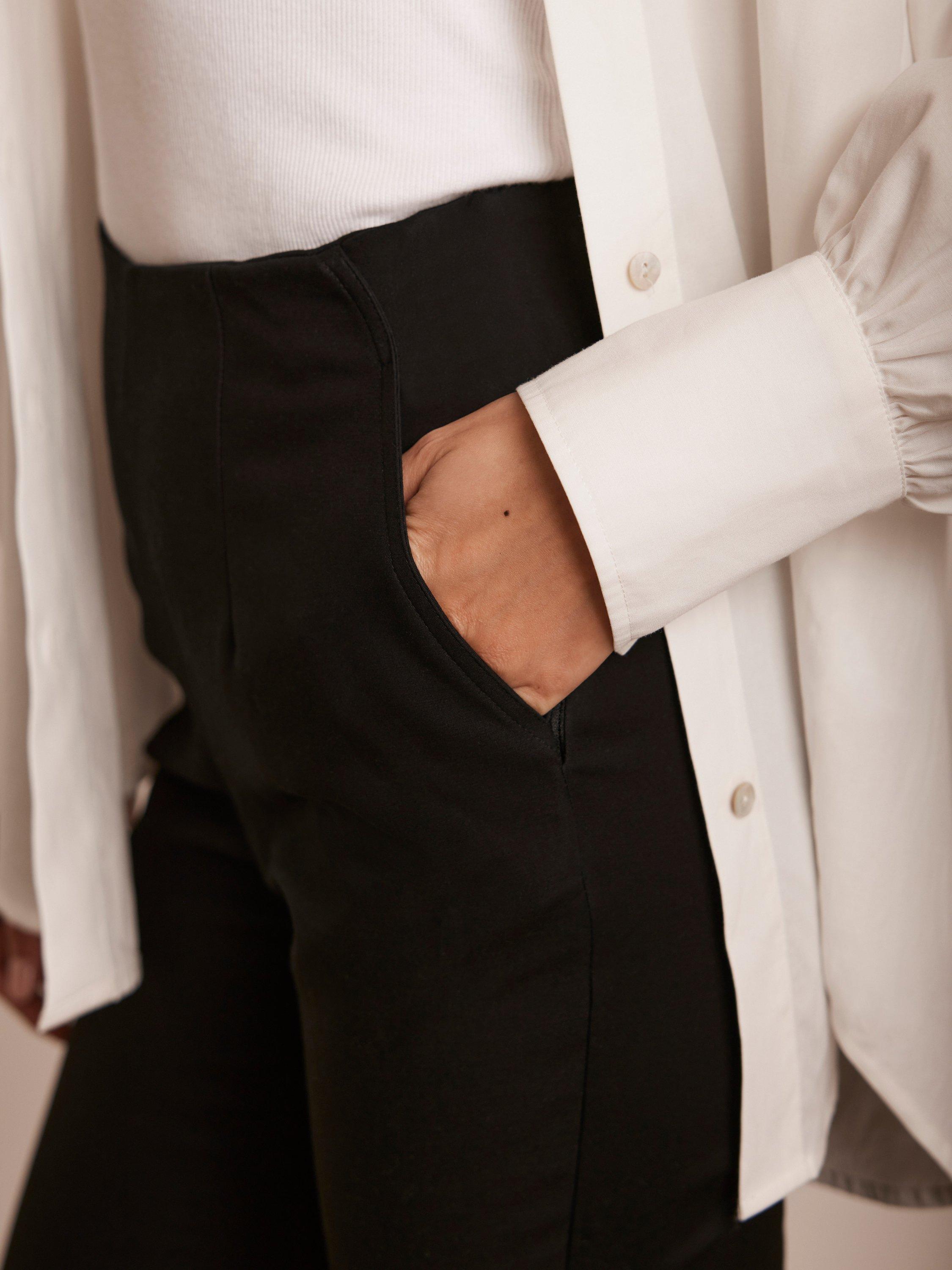Product image 4 of 8, which shows Mint Velvet Peddle Pusher Trousers, Black, 8R