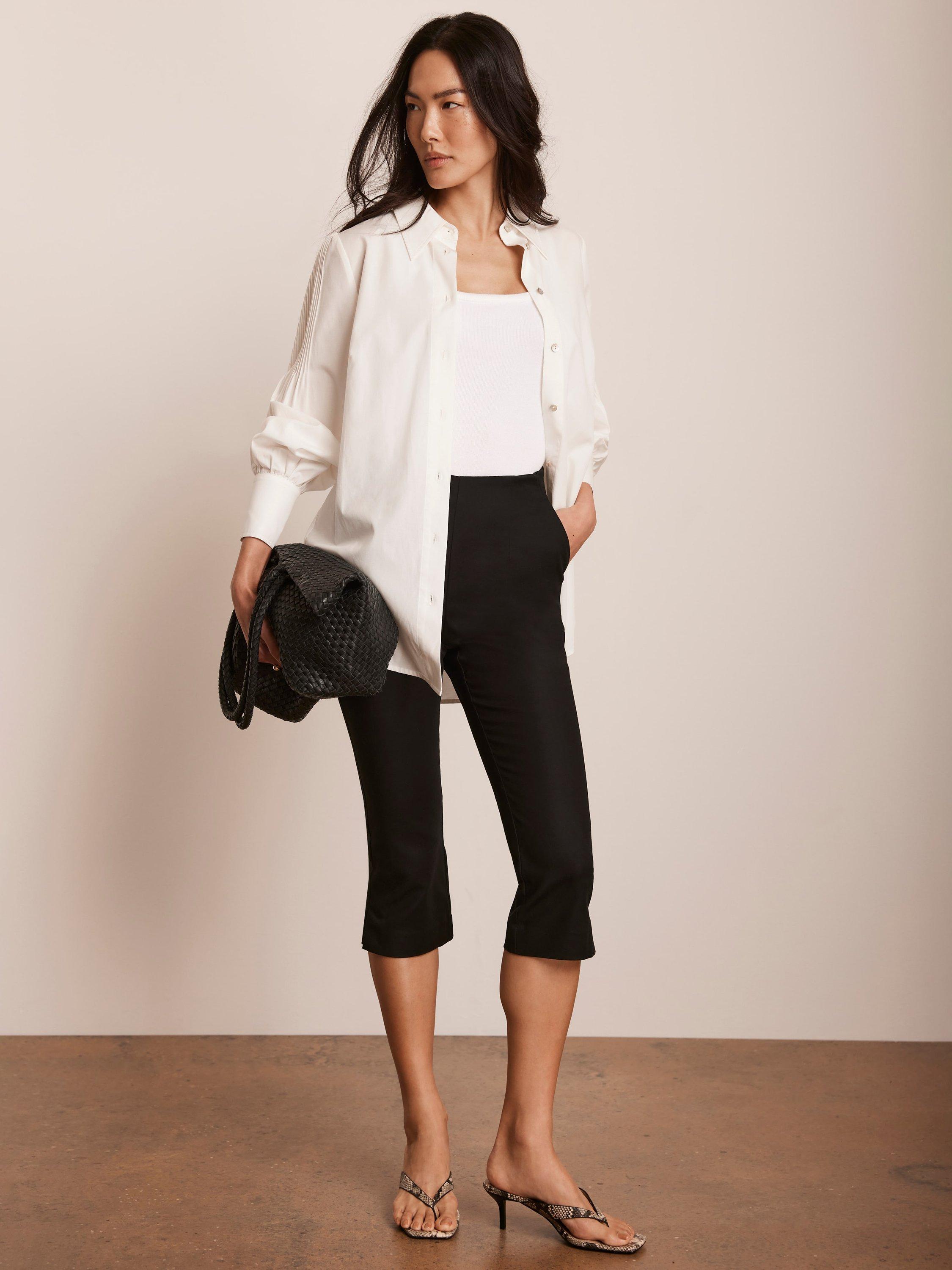 Product image 6 of 8, which shows Mint Velvet Peddle Pusher Trousers, Black, 8R