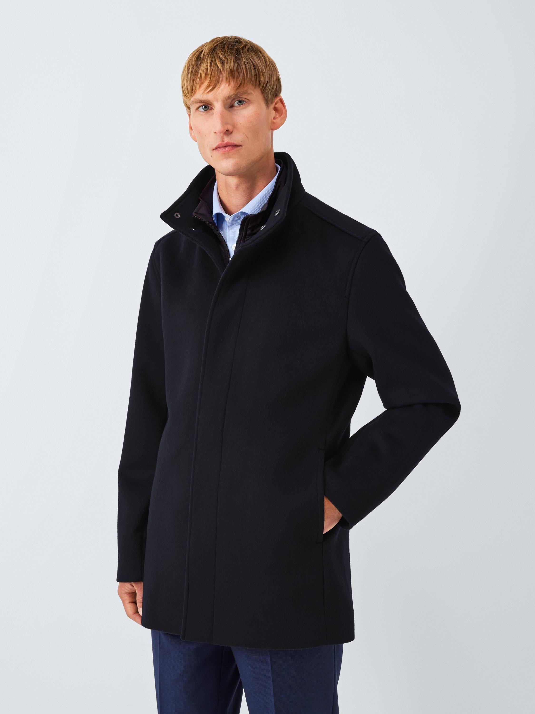 Product image 1 of 6, which shows John Lewis Wool Blend Car Coat, Navy, L
