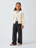 John Lewis Kids' Flower Back Cardigan, Cream