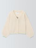 John Lewis Kids' Flower Back Cardigan, Cream