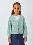 John Lewis Kids' Popcorn V-Neck Cardigan, Bright Blue