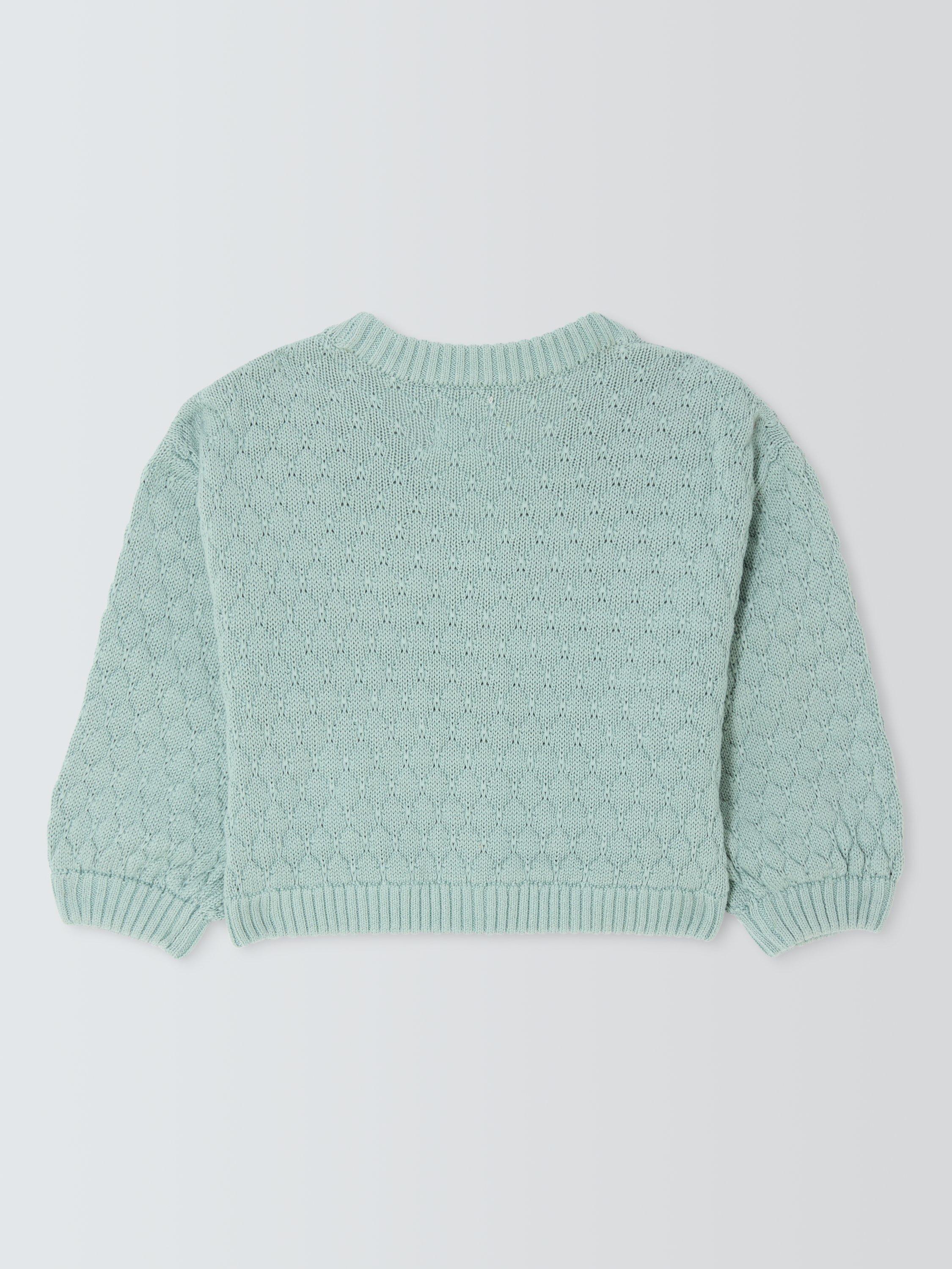 Product image 2 of 3, which shows John Lewis Kids' Popcorn V-Neck Cardigan, Bright Blue, 3 years