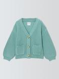 John Lewis Kids' Stitch Knit V-Neck Cardigan, Green