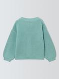John Lewis Kids' Stitch Knit V-Neck Cardigan, Green