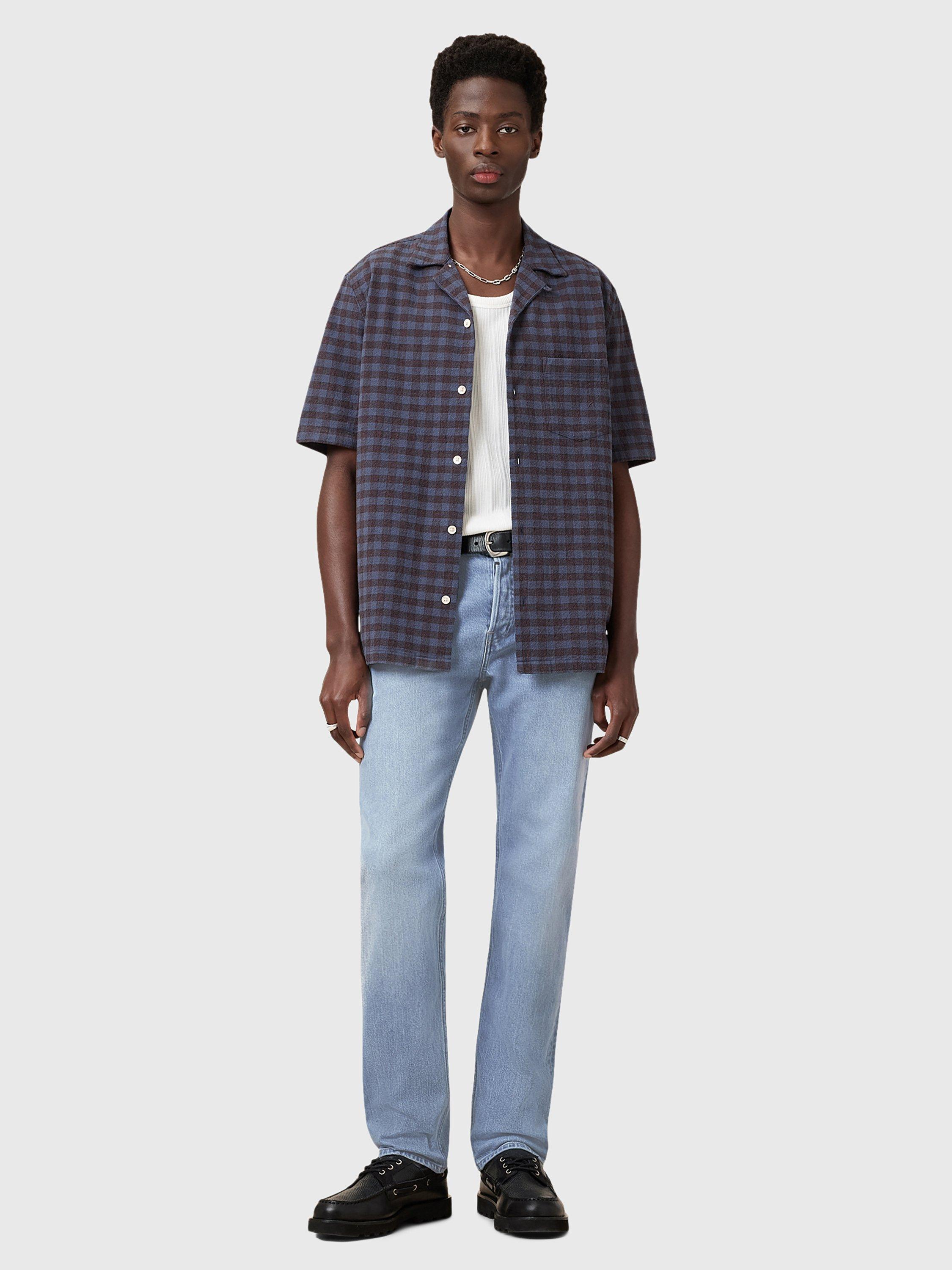 Product image 3 of 10, which shows AllSaints Iggy Slim Fit Jeans, Pale Indigo Blue, W32/L30