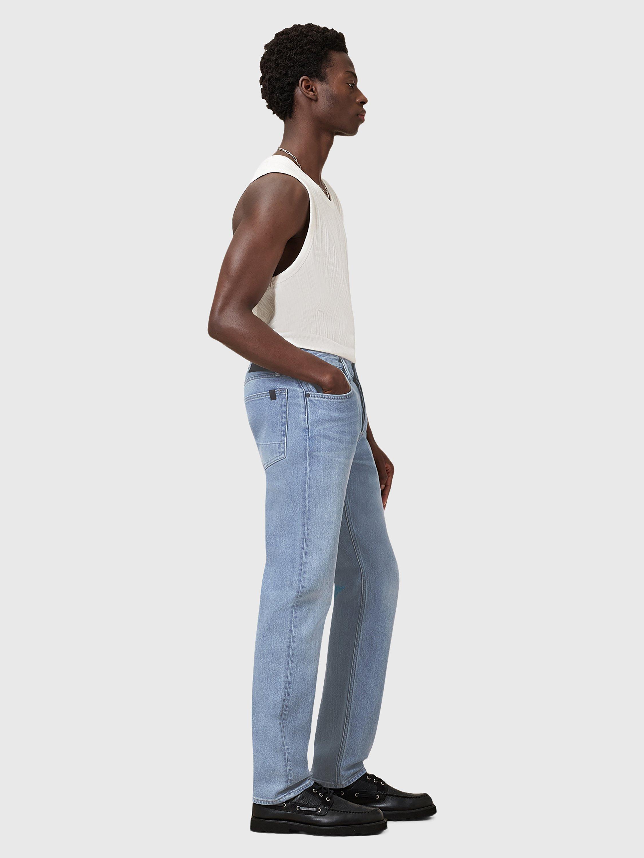 Product image 8 of 10, which shows AllSaints Iggy Slim Fit Jeans, Pale Indigo Blue, W32/L30