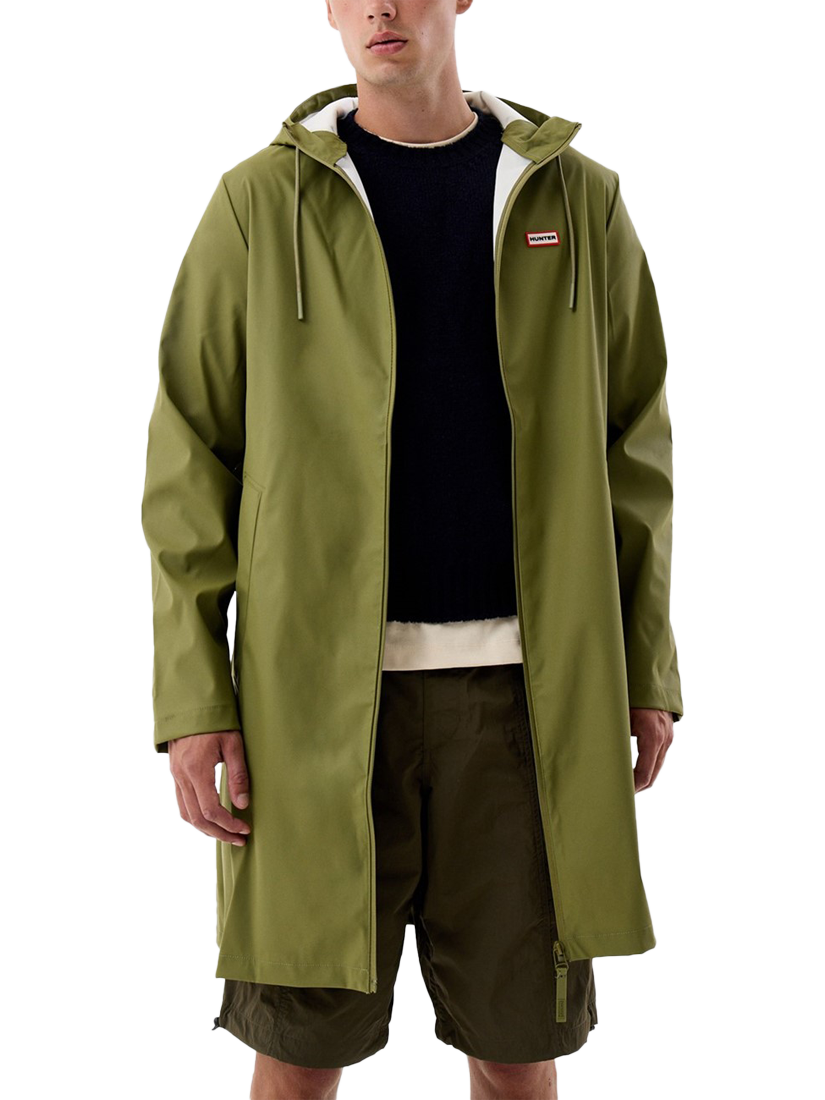 Product image 1 of 3, which shows Hunter Andrea Waterproof Raincoat, Deep Lichen Green, S