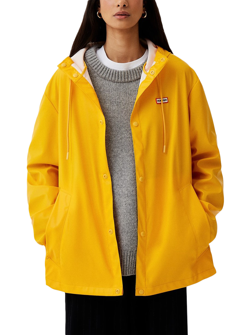 Product image 1 of 6, which shows Hunter Izzy Waterproof Rain Jacket, Gold Fusion, S