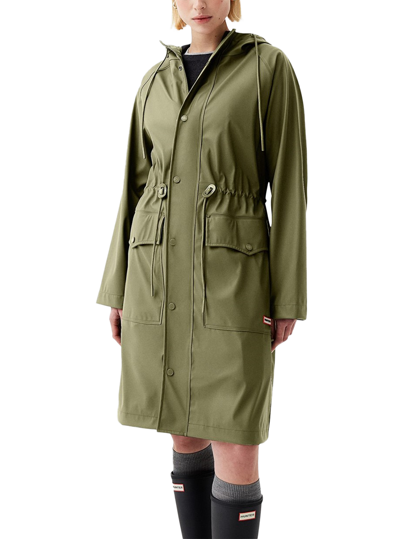 Product image 1 of 3, which shows Hunter Janna Waterproof Parka, Deep Lichen Green, S