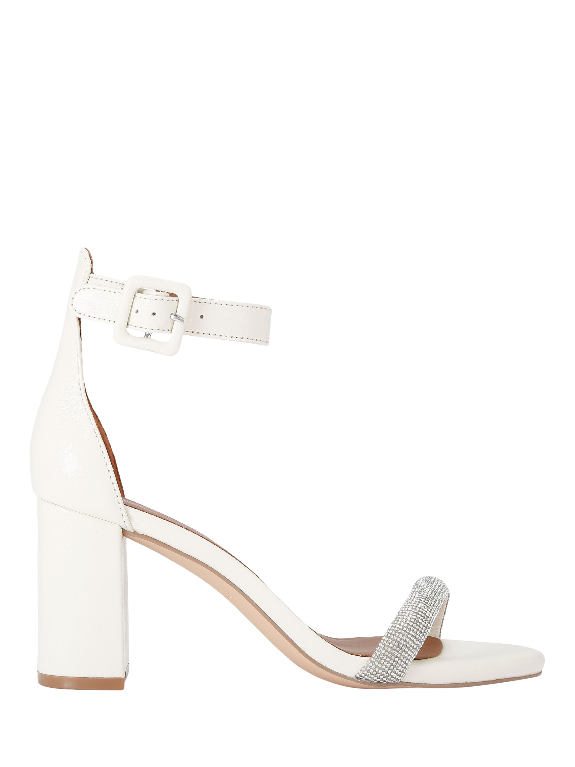 Kurt Geiger London Langley Crystal Block Heel Sandals, Putty
