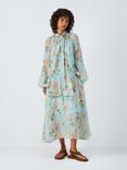 AND/OR Josie Floral Pussybow Neck Dress, Blue