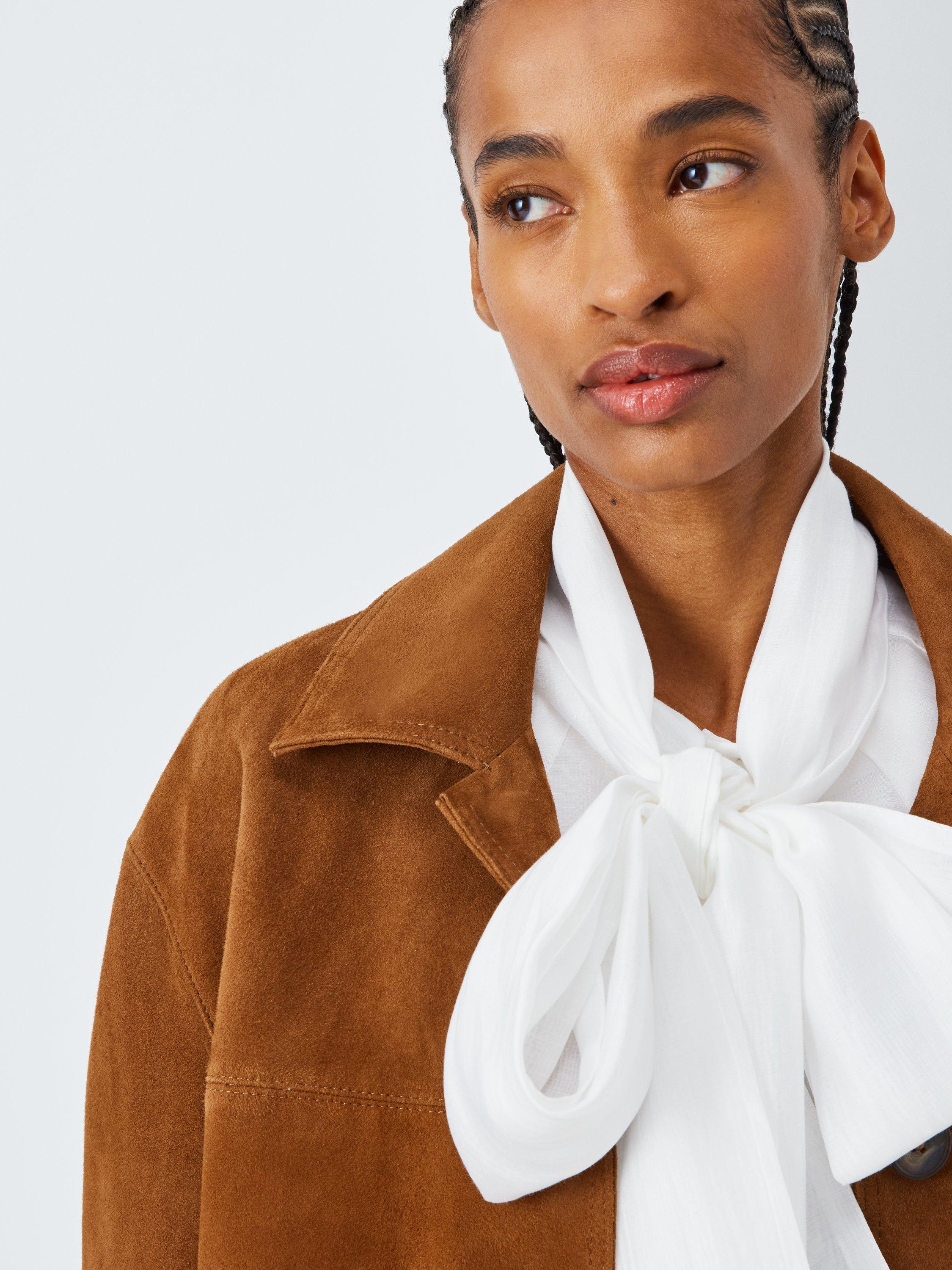 Product image 7 of 7, which shows AND/OR Cassie Pussybow Blouse, Off White, 6