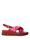 Moda in Pelle Kalmia Leather Twist Detail Platform Sandals, Pink/Red