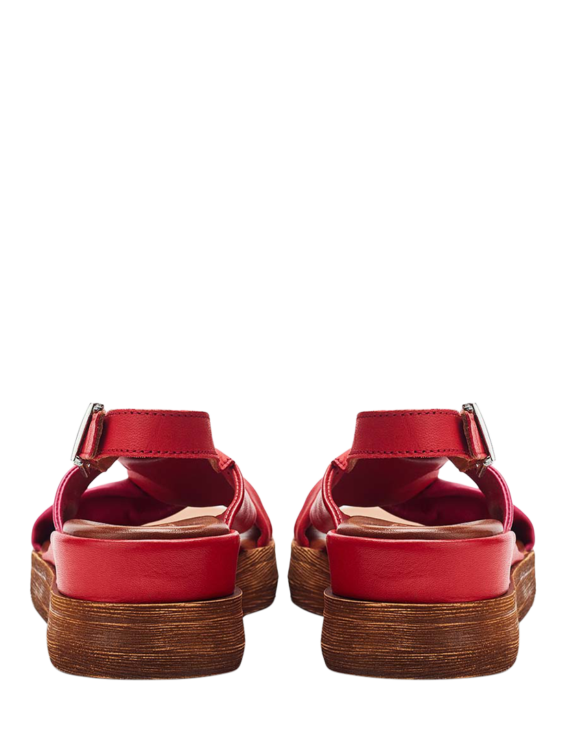 Product image 3 of 4, which shows Moda in Pelle Kalmia Leather Twist Detail Platform Sandals, Pink/Red, 3