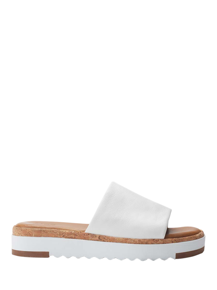 Moda in Pelle Kanzan Leather Footbed Sandals, White