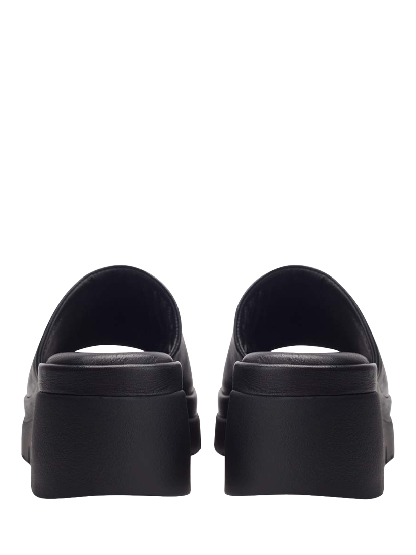 Product image 3 of 4, which shows Moda in Pelle Namya Leather Slider Sandals, Jet Black, 3