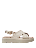 Moda in Pelle Nettina Leather Cross Strap Footbed Sandals, Off White