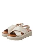 Moda in Pelle Nettina Leather Cross Strap Footbed Sandals, Off White