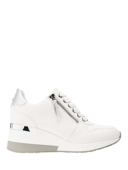 Moda in Pelle Caspia Leather Wedge Chunky Trainers, White