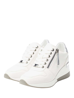 Moda in Pelle Caspia Leather Wedge Chunky Trainers - view 2, White