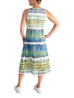 chesca Tie Dye Stripe Dress, White/Multi - view 2, White/Multi