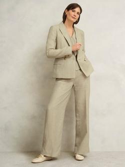 Hobbs Alessia Pure Linen Jacket, Neutral - view 2, Neutral