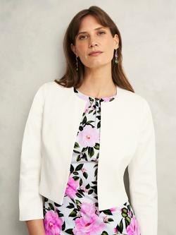 Hobbs Elize Cropped Jacket, Ivory, Ivory
