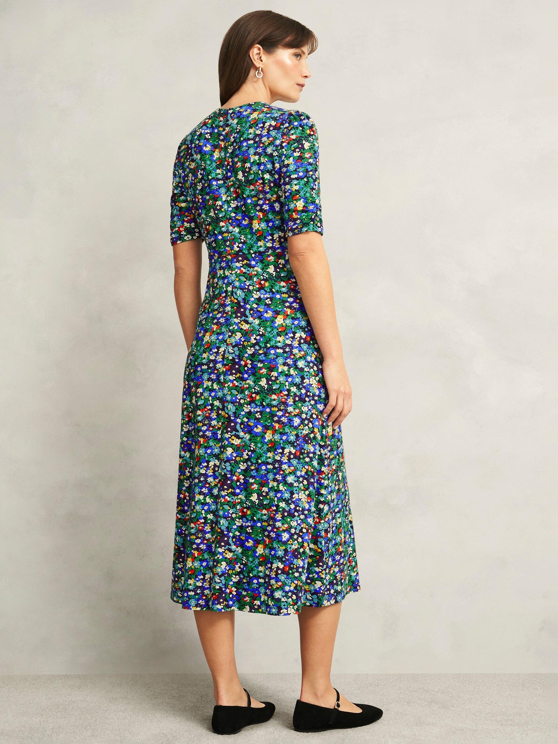 Product image 5 of 6, which shows Hobbs Coralie Floral Jersey Dress, Multi, 10