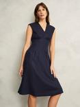 Hobbs Kayleigh Pure Linen Dress, Navy