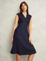 Hobbs Aly Sleeveless Knee Length Dress, Navy