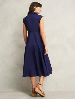 Hobbs Lilah Sleeveless Dress, Rich Navy Blue - view 2, Rich Navy Blue