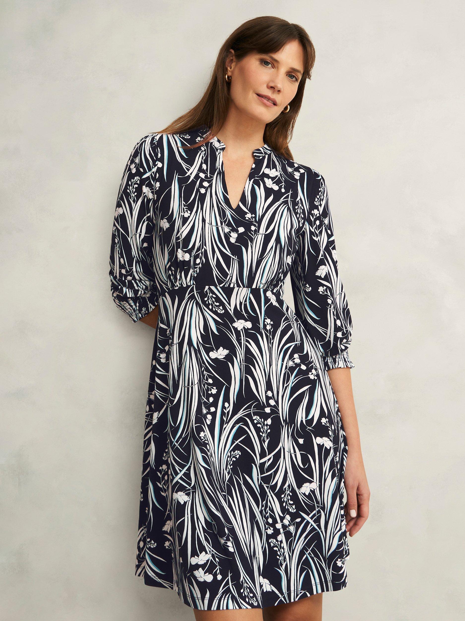 【海外限定】Hobbsワンピース☆Mollie Wildflower Jersey Dress, Hobbs Mollie Wildflower Jersey Dress, Navy Ivory